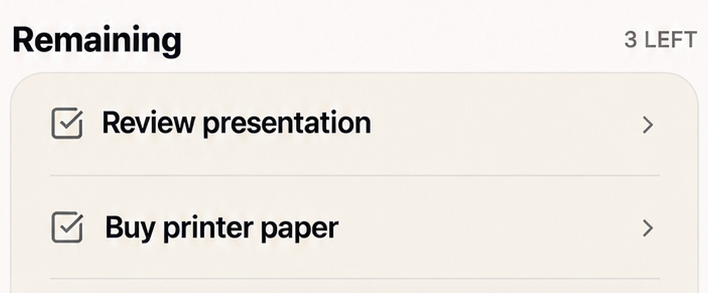 Remaining: Buy printer paper, an open responsibility